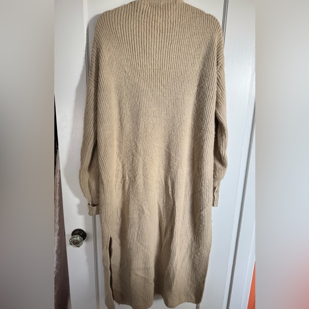 Topshop Tan Long Cardigan Sweater - Picture 4 of 5